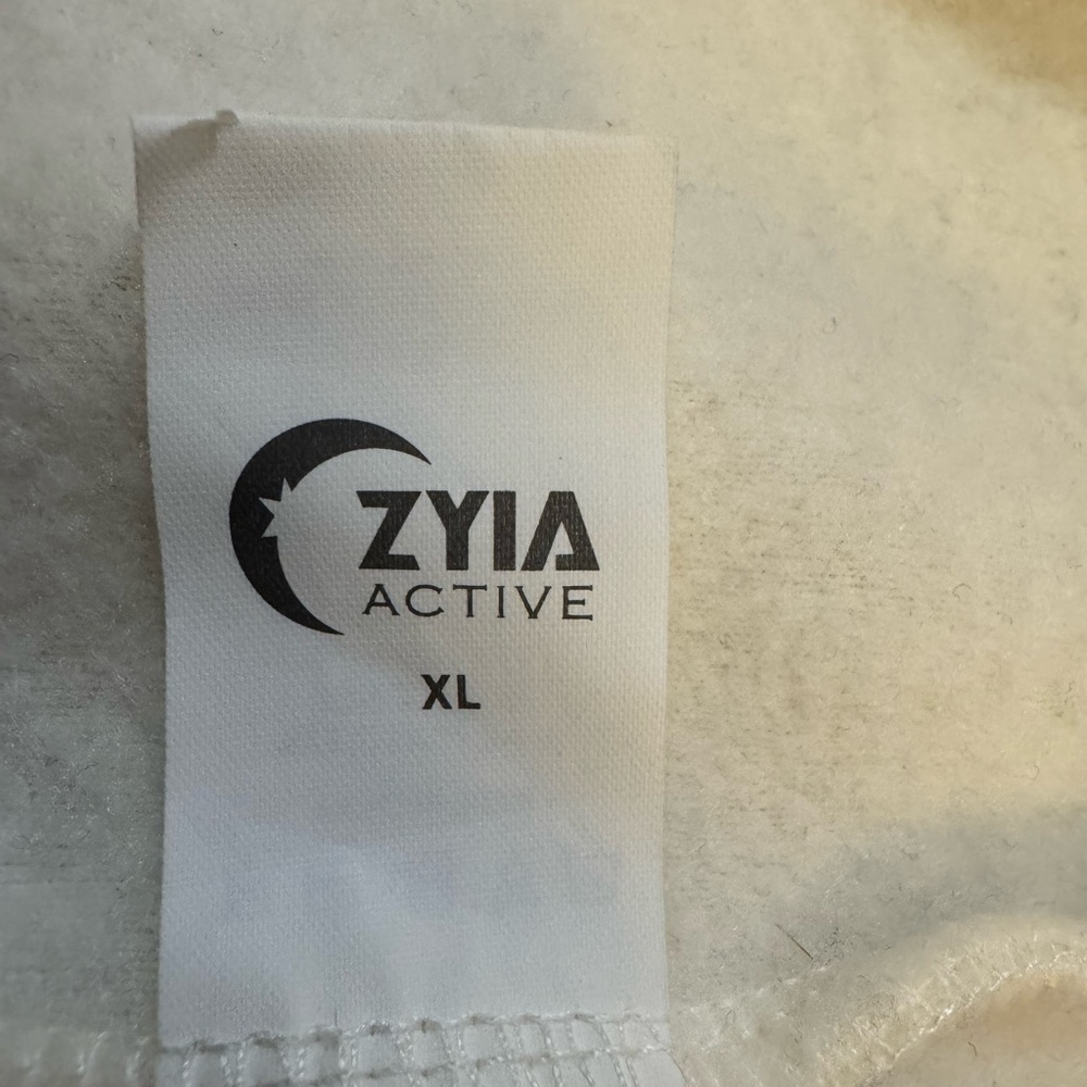 ZYIA Active Cream and Black Fleece Quarter Zip XL - Picture 3 of 4